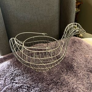 Rustic egg basket-Primitive bird duck-Wire crafted-Rare-Used as decorative piece